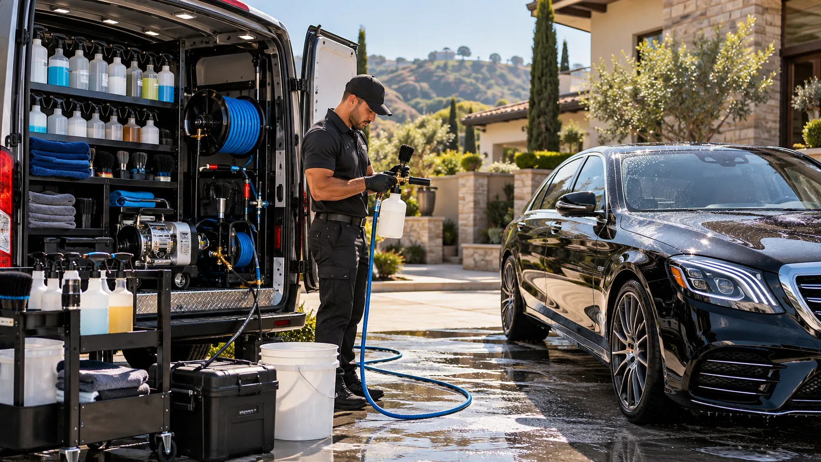 Professional mobile detailing van and equipment